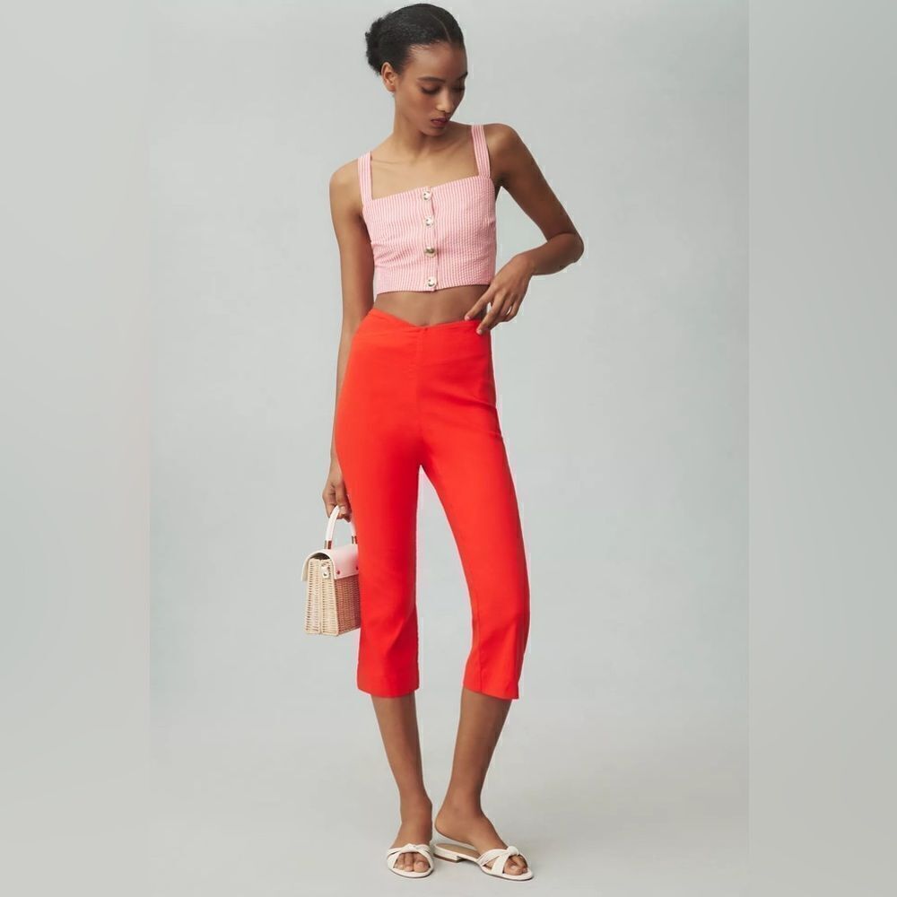 Anthropologie Maeve Structured Bombshell Capri Pants Size 14
